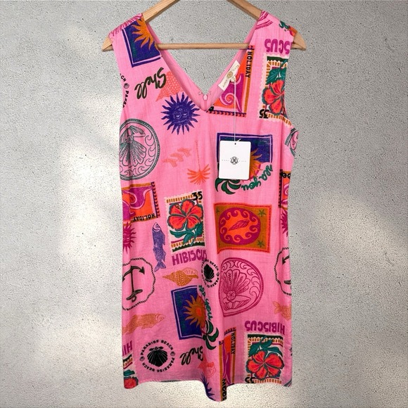 Anna Cate Kaylor Mini Dress Coral Conversation NWT Sz M - Picture 3 of 8